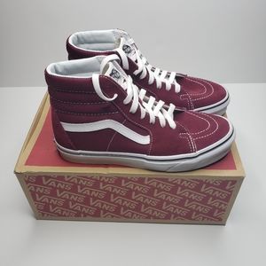 Vans SK8-Hi top burgundy sneaker in size men 5.5